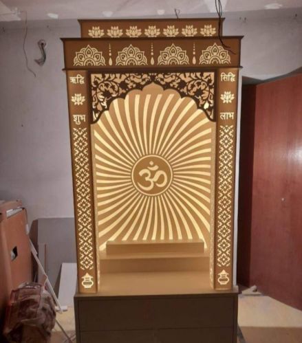 Brown Polished Corian Mandir., For House, Offices, Style : Antique