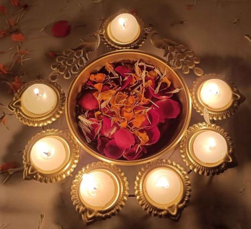 Peacock Urli | Metal Peacock Diya Urli | Metal Urli