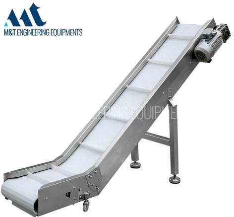 Silver Polished SS Slanting Conveyor