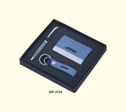 Black Silver Metal Leather Promotional Corporate Gift Set, Packaging Type : Box