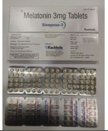 Sleepose Melatonin 3mg Tablets, Packaging Type : Blister