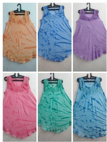 Reyon Tie Dye Umbrella Dress, Color : 6 Colour