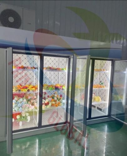 White Swing Glass Door Display Cold Room, Length : Customize