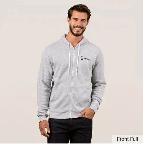 Men Zip Up Cotton Hoodie, Size : All Sizes