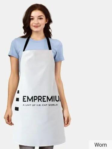 White Printed Cotton Plain Kitchen Apron, Size : Medium