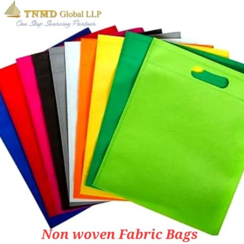 Yellow Printed D-Cut Non Woven Bags, Size : Multisize