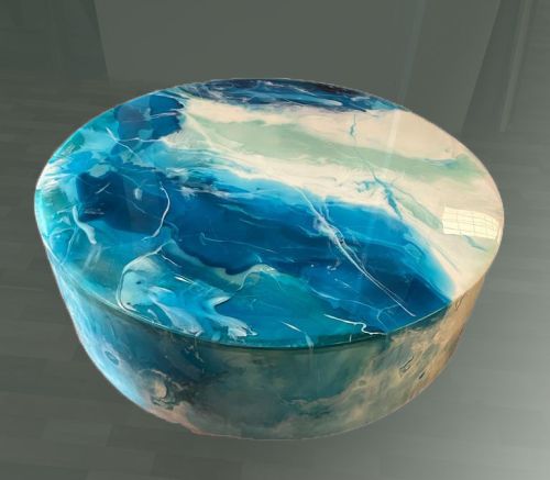 Sky-blue Khush Art Gallery Resin Table, For House