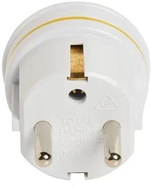 Plastic Power Plug Adapter, Color : White