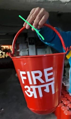 Red Mild Steel Fire Bucket, Capacity : 10 Litre