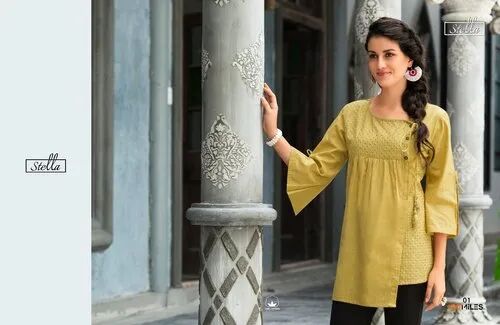 Cotton Designer Kurti, Color : PINK