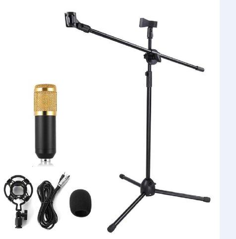 Adjustable Height Microphone Stand, Color : Black