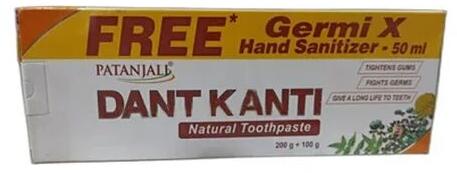 Patanjali Dant Kanti Toothpaste, Packaging Size : 300g