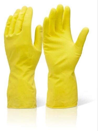 Rubber Hand Gloves, For Safety, Pattern : Plain
