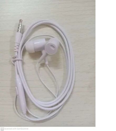 Rubber White Wired Earphone