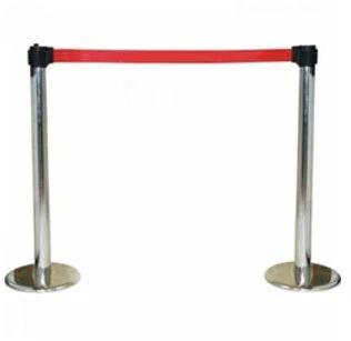 Silver Stainless Steel Polished Outdoor Barricade Stand