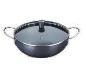 Aluminium Hard Anodized Kadhai, Color : Black