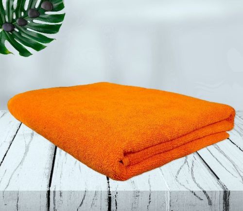 Rekhas Premium Cotton Bath Towel, Super Absorbent, Soft & Quick Dry, Anti-Bacterial, Orange Colour