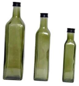 Plain Oil Glass Bottle, Shape : Square