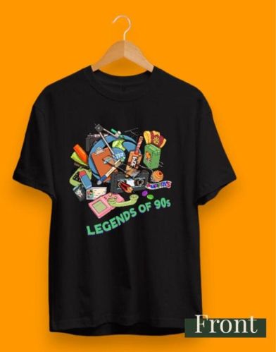 Scribbled Lens Half Sleeves Cotton Black Oversized Unisex T-Shirt, Packaging Type : Polybag