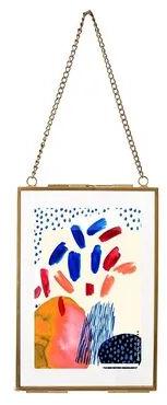 Decorative Glass Photo Frame, Color : Golden