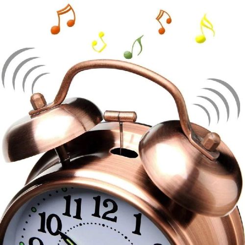 STEEL Twin Bell Alarm Clock, Dial Shape : Round