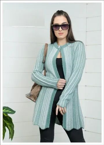 Printed Ladies Winter Tunic Top, Color : Blue