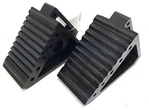 Rubber Wheel Chock, Color : Black