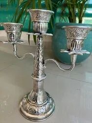 Silver Candle Stand, Packaging Type : Carton Box