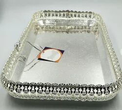 Rectangular Silver Dry Fruit Tray, Pattern : Plain