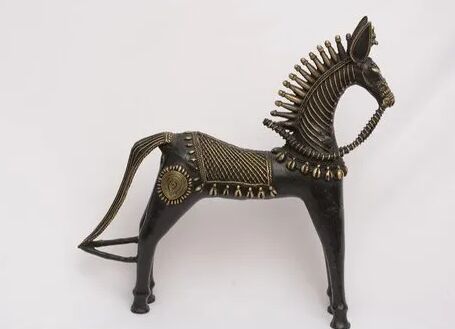 Brass Horse Sculpture, Color : Brown