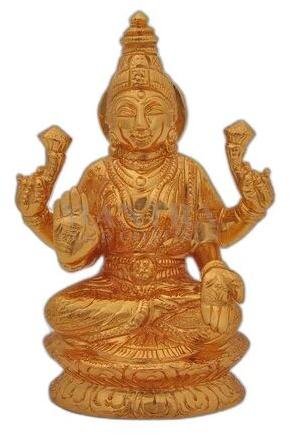 Brass Gold Plated Lakshmi Statue, Color : Golden