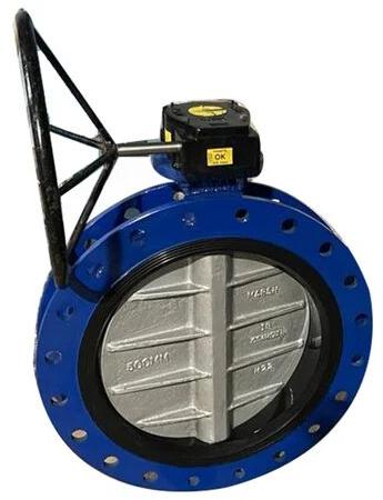 Cast Iron Double Flange Butterfly Valve, Port Size : 500 Mm