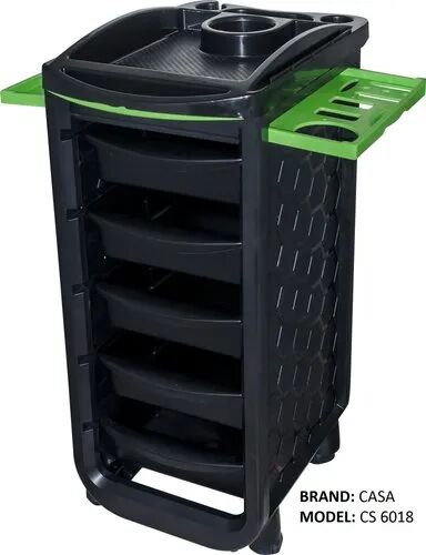 CASA Plastic Hair Salon Trolley, Size : 32x40x93cm