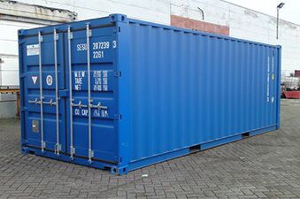 Galvanized Steel 20GP Used Shipping Container, Color : Blue, White