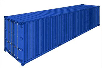 Galvanized Steel 40GP Used Shipping Container, Color : Blue, White