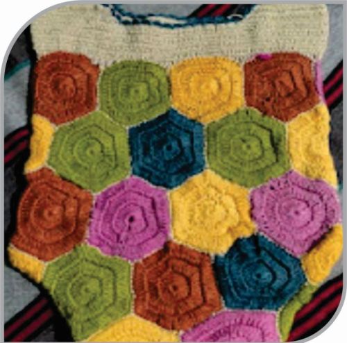 Printed Cotton Yarn Crochet Bag, Color : Multicolour