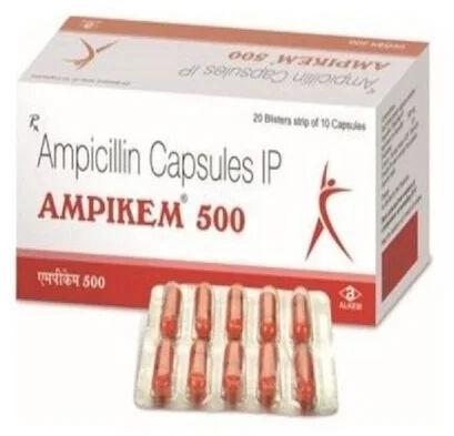 Ampicillin Capsules IP, Packaging Type : Box