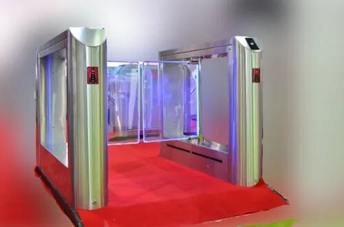 Automatic Stainless Steel Swing Lane Flap Barrier, Color : Silver