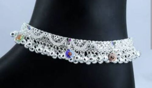 Polished Silver Anklets