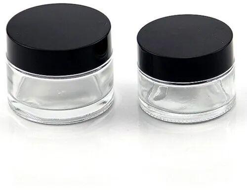 Transparent Glass Cream Jar