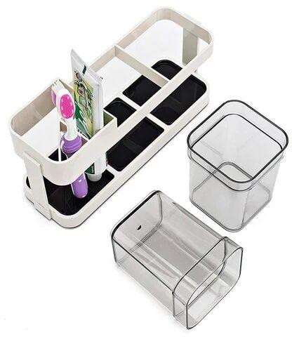 Plain Plastic Toothbrush Stand Holder, Shape : Rectangular