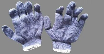 Plain Cotton Safety Gloves, Finger Type : Full Fingered