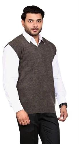 Wmoswal 100% Acrowool Plain Woolen Sleeveless Pullover, Gender : Men