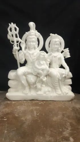 White Traditional Shiv Parvati Statue