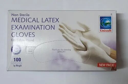 Latex Unisoft Gloves, Color : White