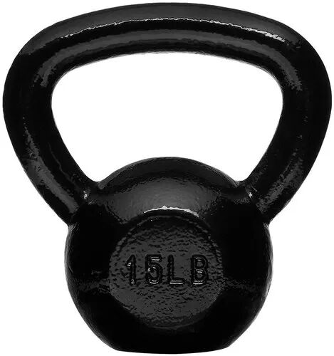 Enamel Coated Cast Iron Kettlebell, Color : Black