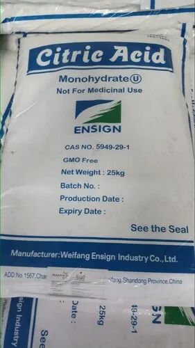 Citric Acid Monohydrate, Packaging Size : 25 Kg