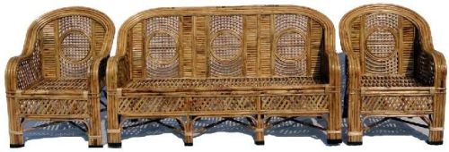 Cane Sofa Set With Table