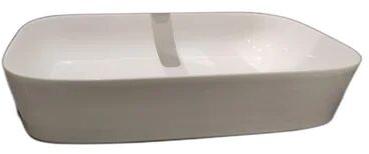 Rectangle Ceramic Countertop Basins, Color : White