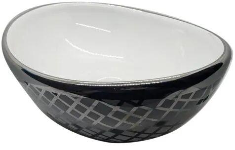 Oval Ceramic Wash Basin, Color : White Black